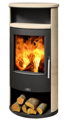 Печь-камин ABX Island 7, черная сталь, бразильский песчаник с верхней плитой в Кирове